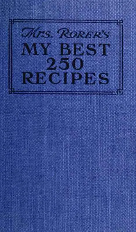 Title page of My Best 250 Recipes (1907)