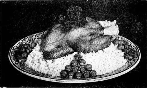 Steamed Fowl On A Mound Of Rice With Mushrooms